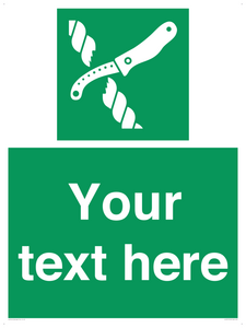 Custom sign safe condition Liferaft knife